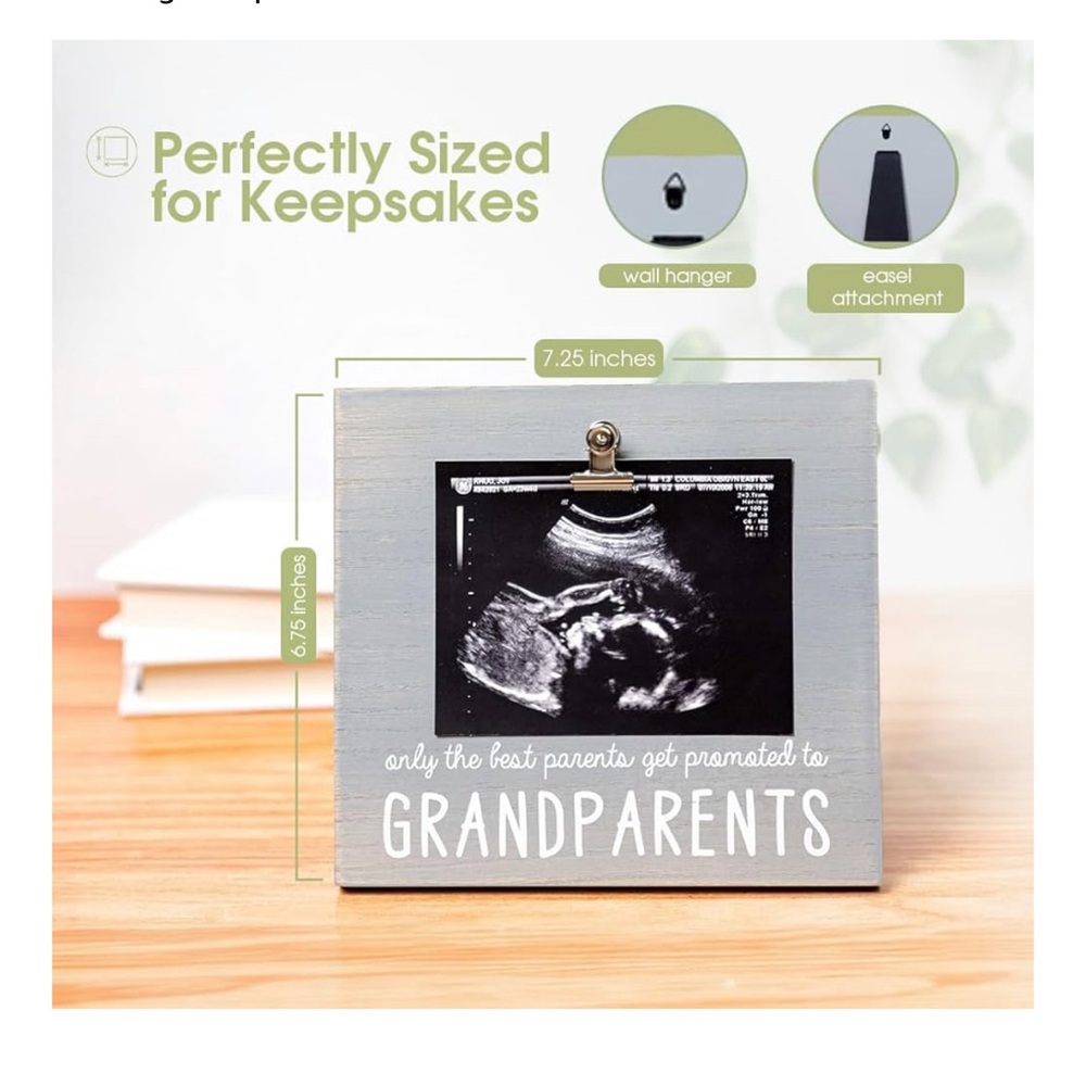 Pearhead Sonogram Frame Promoted to Grandparents Gift NIB NWT Baby Announcements - Picture 3 of 4